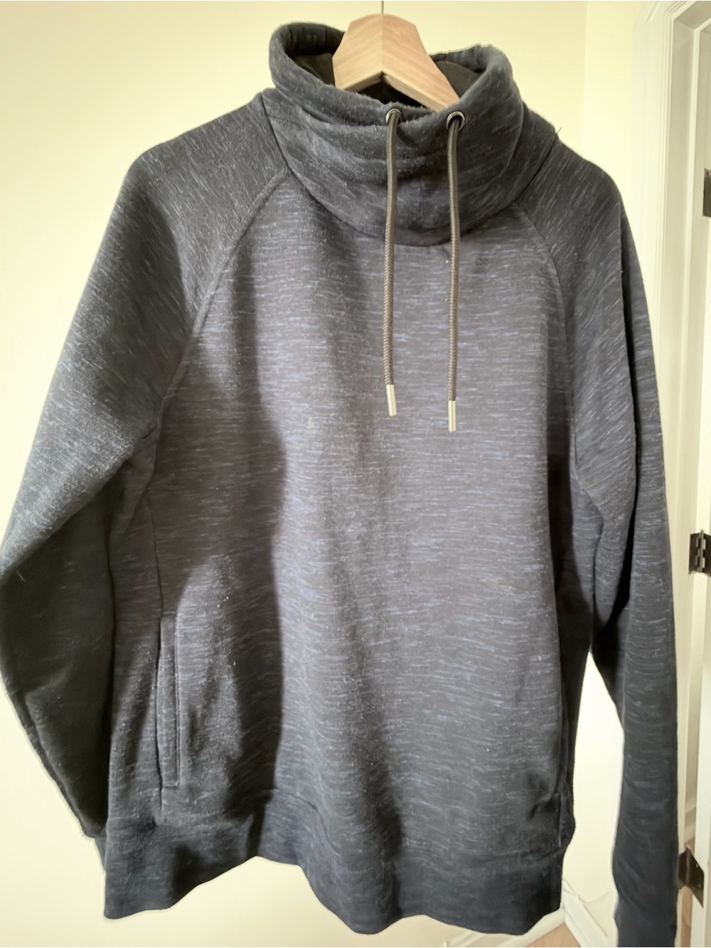 Men's Dark Gray Funnel Neck Pullover Sweater